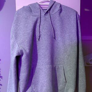 Gray Hooded Pullover Sweatshirt